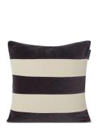 Block Striped Organic Cotton Velvet Pillow Cover Lexington Home Grey