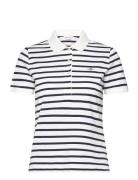 Slim Striped Shield Ss Pique Polo GANT Cream