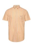 Reg Cotton Linen Stripe Ss Shirt GANT Orange