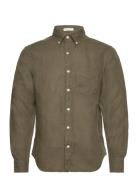 Reg Gmnt Dyed Linen Shirt GANT Green