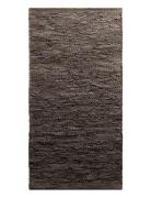 Leather RUG SOLID Brown