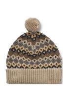 Knit Beanie Nolo Wheat Patterned