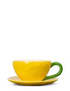 Cup And Plate Lemon Byon Yellow