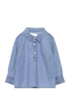 Cotton Denim Shirt Mango Blue