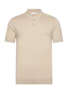 Slhberg Ss Knit Polo Noos Selected Homme Cream