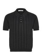 Troy Polo Knit Ss Wood Wood Black