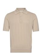 Pointelle Textured Ss Polo GANT Beige