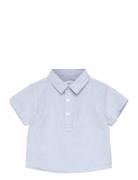 Linen Polo Shirt Mango Blue