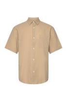 Cotton Linen Victor Shirt Ss Mads Nørgaard Beige