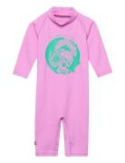 Dolphine Sun Jumpsuit Bubblegum 74/80 ISBJÖRN Of Sweden Pink