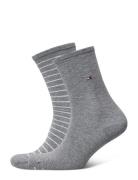 Th Women Sock 2P Small Stripe Tommy Hilfiger Grey