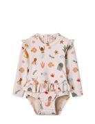 Sille Baby Printed Swimsuit Liewood Cream