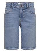 Slim-Fit Denim Bermuda Shorts Mango Blue