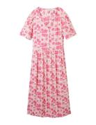 Printed Dress With Belt Tom Tailor Pink