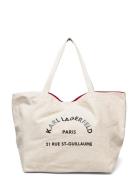 K/Rue St Guillaume Canvas Tote Karl Lagerfeld Cream