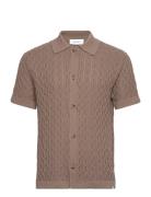 Garrett Knitted Ss Shirt Les Deux Brown