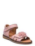 Flower Velcro Sandal Pom Pom Pink