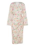 Drawstring L/S Midi Dress Bubbleroom Patterned