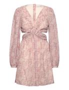 Fiora Cut-Out Chiffon Mini Dress Malina Pink