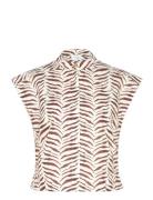 D6Jarou Printed Top Dante6 Brown