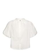 Allie Pouf Sleeve Embroidered Blouse Malina White