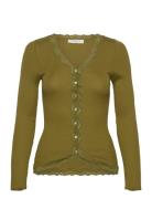 Rwbabette Ls V-Neck Regular Lace Ca Rosemunde Green