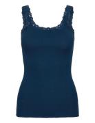 Rwbabette Sl Deep Back Lace Top Rosemunde Blue