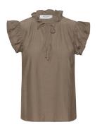 Top W/Ruffles Rosemunde Brown