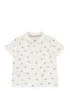 Printed Cotton Polo Shirt Mango White