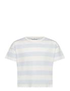 Striped Cotton T-Shirt Mango Blue