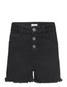 Denim Shorts With Buttons Mango Black