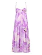 Lenora Printed Midi Dress Bardot Purple