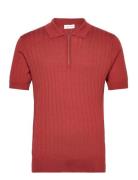 Man Fine Knit Rib Zip T-Shirt Davida Cashmere Burgundy