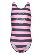 Swimsuit W. Chestprint, Aop Color Kids Patterned