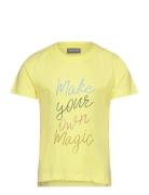 T-Shirt W. Print -S/S, Cotton Color Kids Yellow