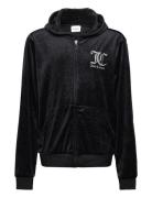 Glitter Velour Zip Through Hoodie Juicy Couture Black