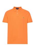 Custom Slim Fit Mesh Polo Shirt Polo Ralph Lauren Orange