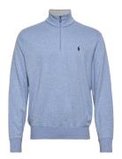 Luxury Jersey Quarter-Zip Pullover Polo Ralph Lauren Blue