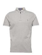 Custom Slim Fit Stretch Mesh Polo Shirt Polo Ralph Lauren Grey