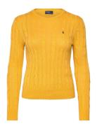 Cable-Knit Cotton Crewneck Sweater Polo Ralph Lauren Yellow