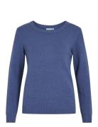 Viril O-Neck L/S Knit Top - Noos Vila Blue