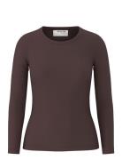 Slfdianna Ls O-Neck Top Noos Selected Femme Brown