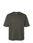 Slhlooseoscar Ss O-Neck Tee Noos Selected Homme Green