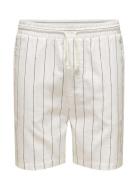 Onsdan Boucle Stripe Shorts ONLY & SONS White