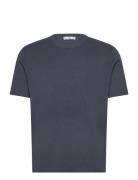 Cotton Blend Knitted T-Shirt Mango Navy