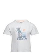 Printed Cotton-Blend T-Shirt Mango Blue