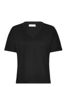 Slfcarli Ss V-Neck Tee Selected Femme Black