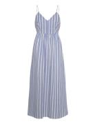 Cut-Out Back Striped Dress Mango Blue