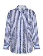 100% Cotton Striped Shirt Mango Blue