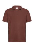 Regular-Fit Ribbed Cotton Polo Shirt Mango Burgundy